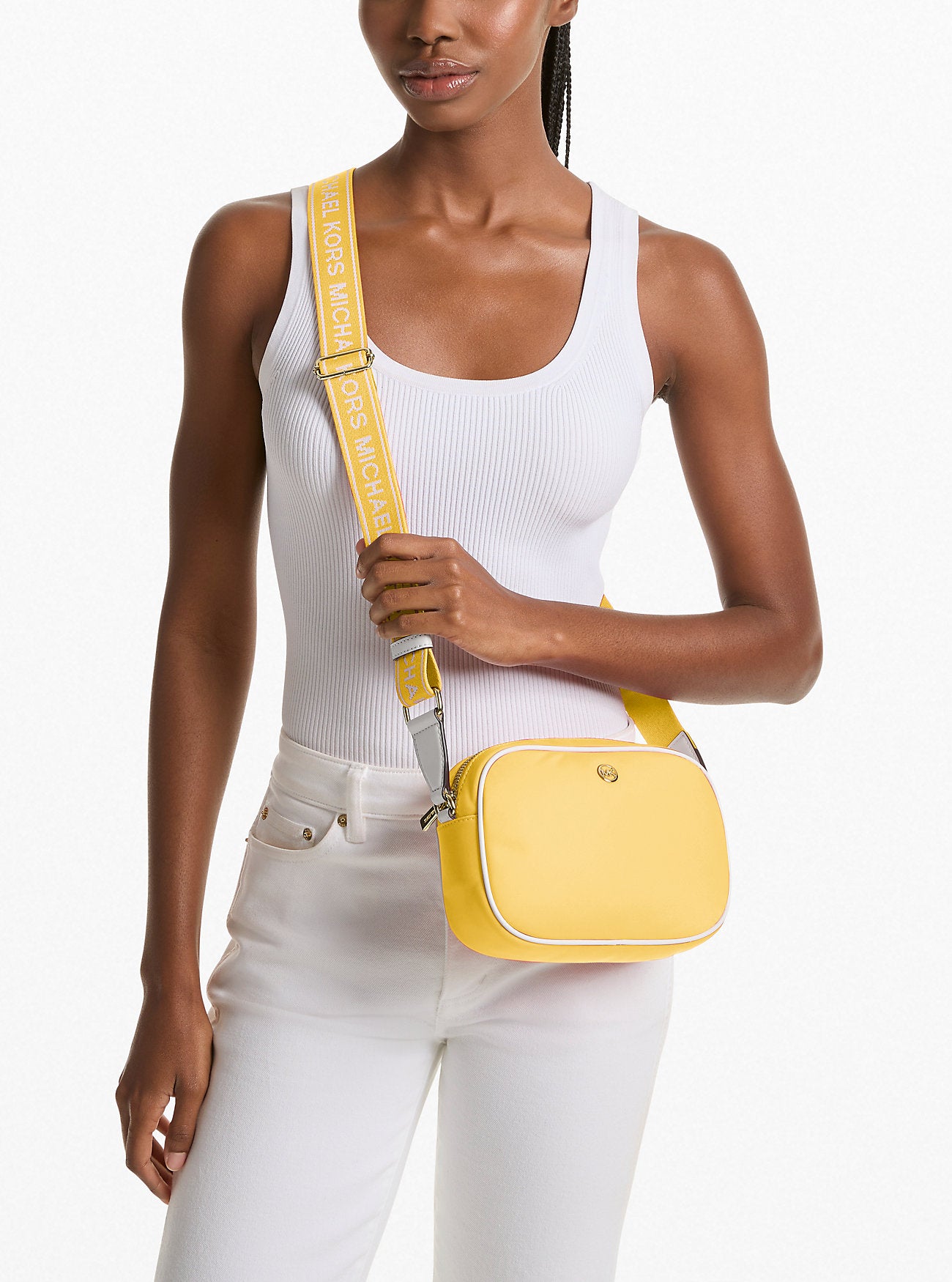 Jet Set Medium Nylon Camera Crossbody Bag Daisy Yellow Daisy Yellow