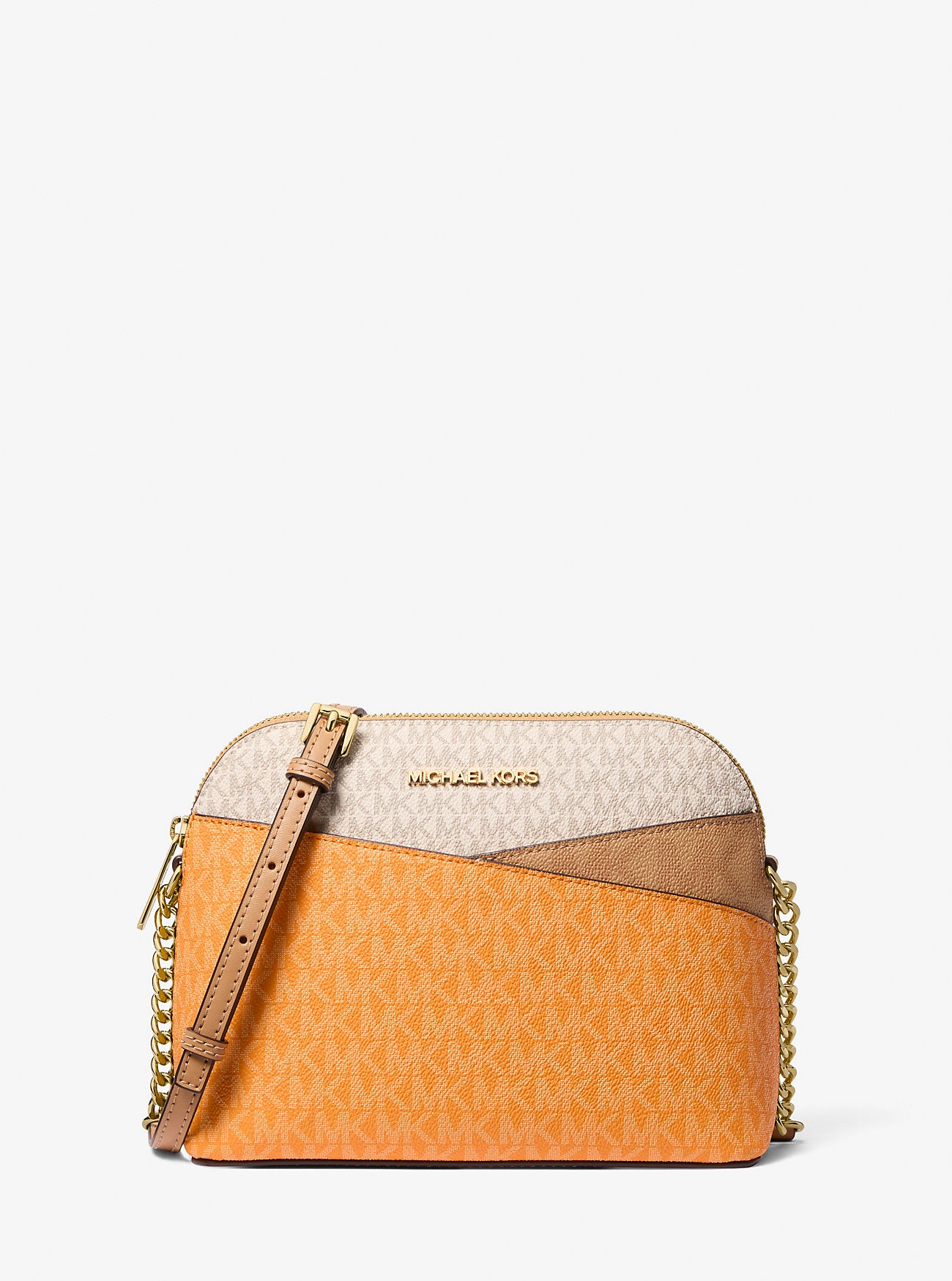 Jet Set Travel Medium Color-Block Signature Logo Crossbody Bag Pop Orange Multi Pop Orange Multi