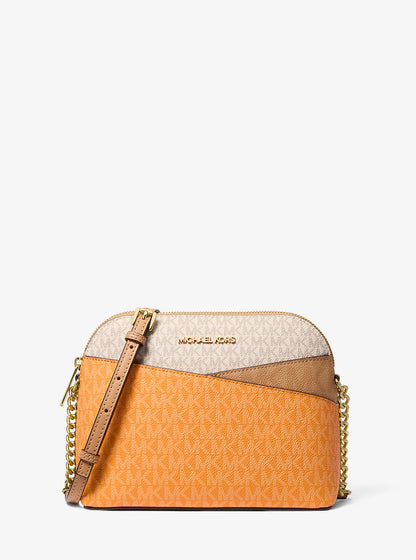 Jet Set Travel Medium Color-Block Signature Logo Crossbody Bag Pop Orange Multi Pop Orange Multi