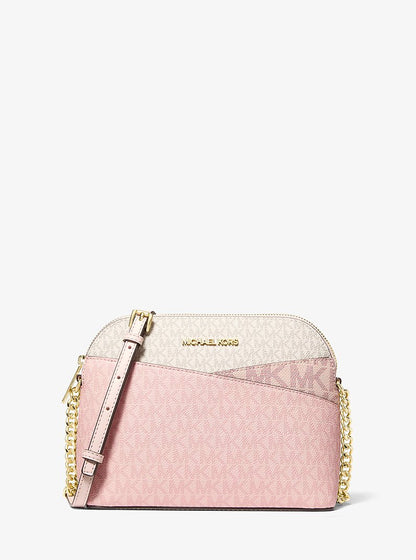 Jet Set Travel Medium Color-Block Signature Logo Crossbody Bag Pwd Blsh Mlt Pwd Blsh Mlt