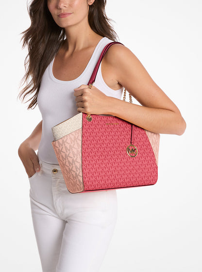 Jet Set Large Color-Block Signature Logo Tote Bag Cherry Multi Cherry Multi