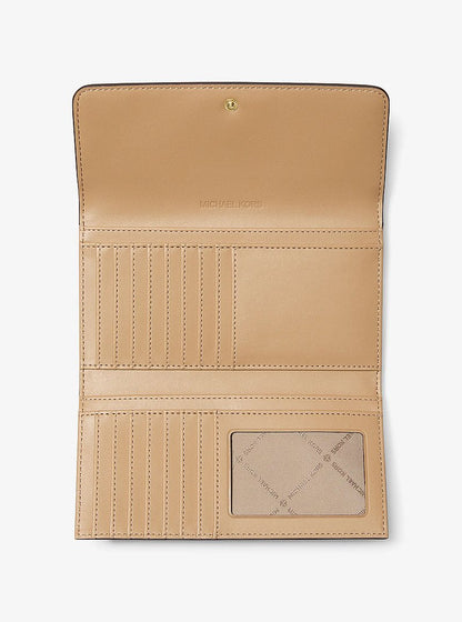 Jet Set Large Signature Logo Tri-Fold Wallet Honeywheat Multi Honeywheat Multi