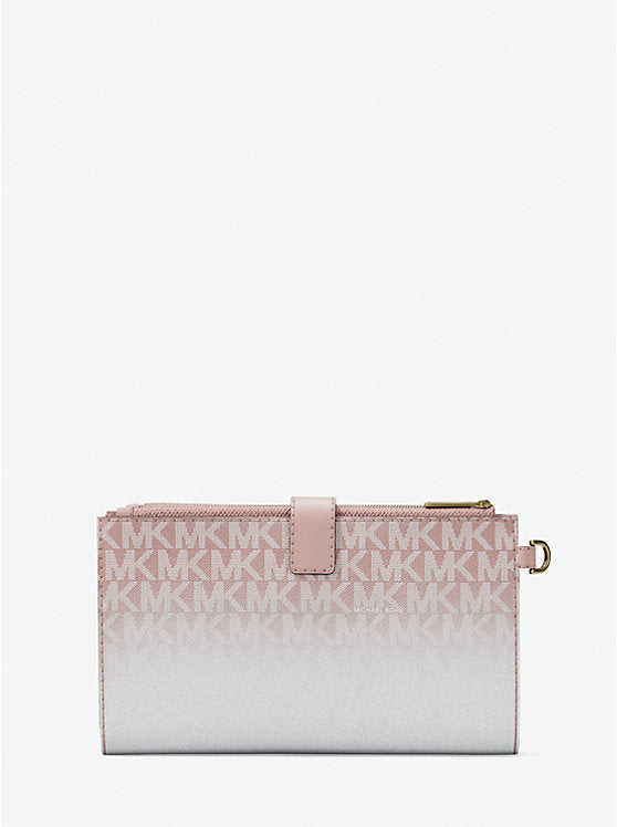 Jet Set Large Ombr Signature Logo Wristlet Powder Blush
