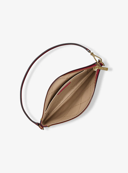 Jet Set Small Pebbled Leather Convertible Wristlet Cherry Cherry