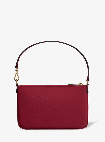 Jet Set Small Pebbled Leather Convertible Wristlet Cherry Cherry