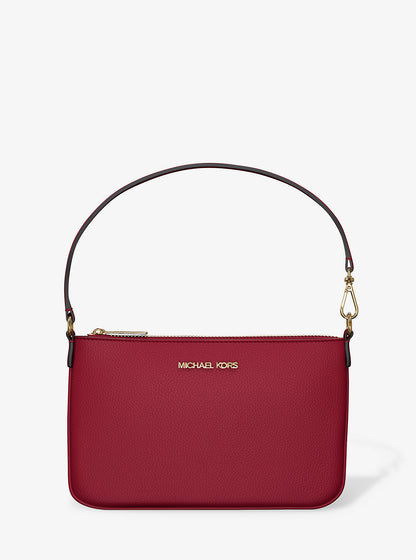 Jet Set Small Pebbled Leather Convertible Wristlet Cherry Cherry