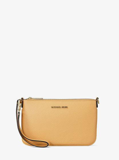Jet Set Small Pebbled Leather Convertible Wristlet Honeywheat Honeywheat