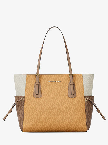 Voyager Large Color-Block Signature Logo Tote Bag Honeywheat Multi Honeywheat Multi