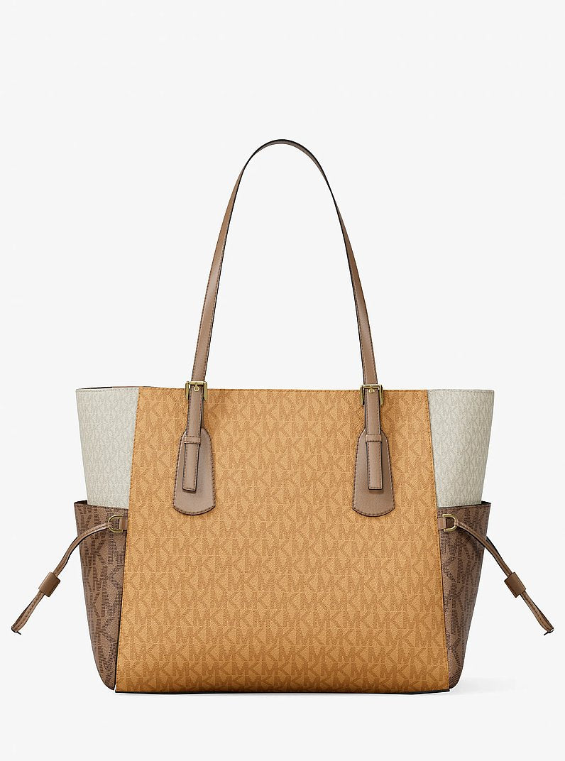 Voyager Large Color-Block Signature Logo Tote Bag Honeywheat Multi Honeywheat Multi