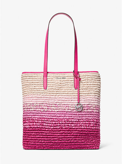 Micheal Kors The Michael Large Ombr Straw Tote Bag Dragonfruit