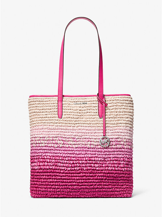 Micheal Kors The Michael Large Ombr Straw Tote Bag Dragonfruit