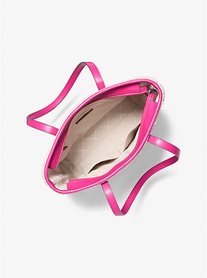 The Michael Large Ombr Straw Tote Bag Dragonfruit