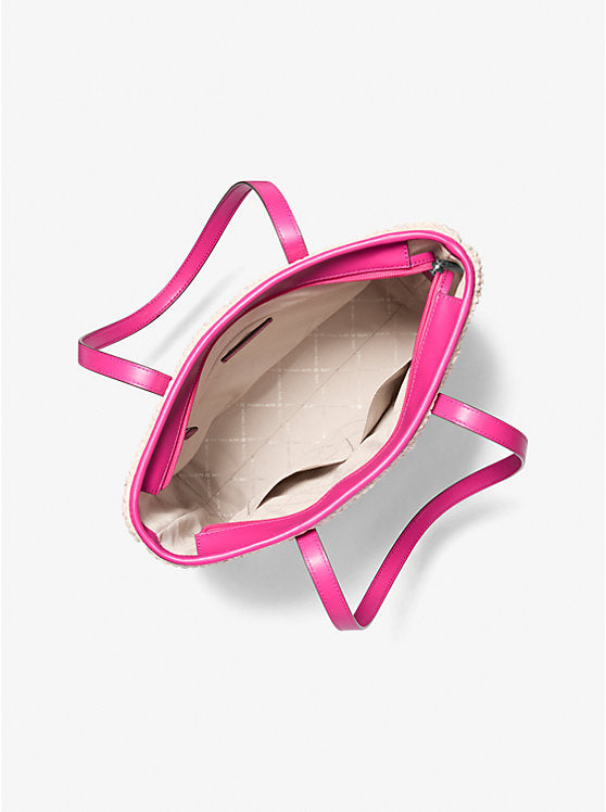 The Michael Large Ombr Straw Tote Bag Dragonfruit