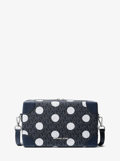 Jeanie Small Polka Dot Signature Logo Trunk Crossbody Bag Navy Navy