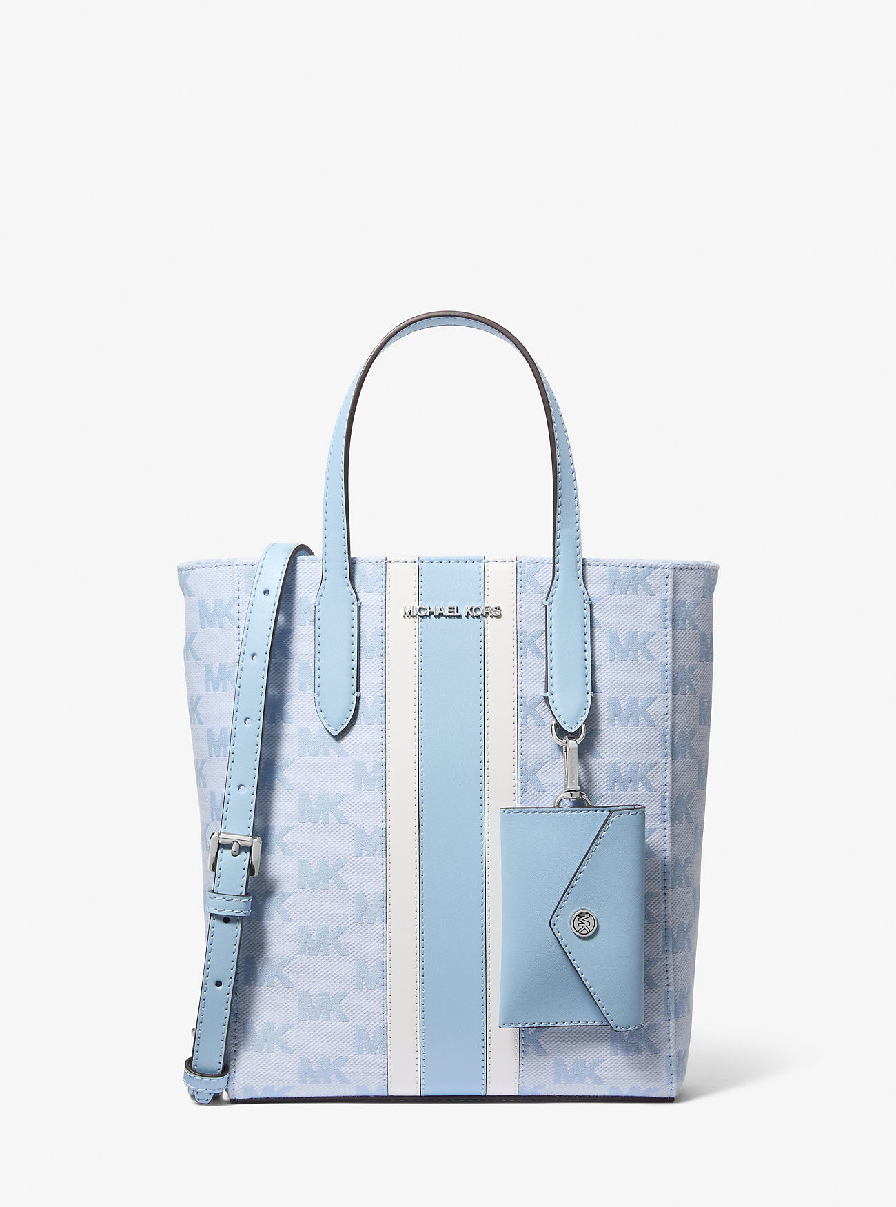 Vincent Small Logo Jacquard Tote Bag with Card Case Light Sky Light Sky