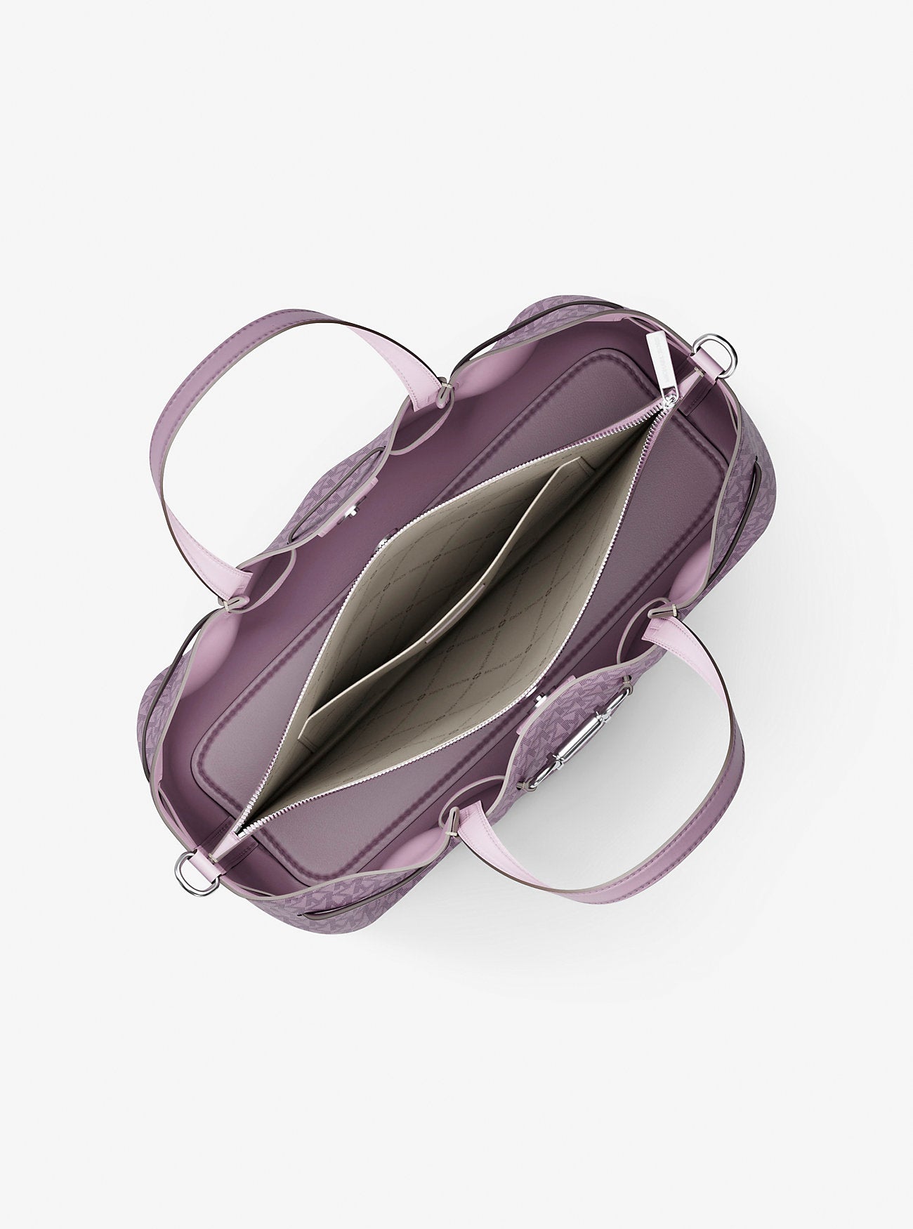 Carson Medium Signature Logo Satchel Lt Quartz Lt Quartz