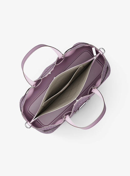 Carson Medium Signature Logo Satchel Lt Quartz Lt Quartz