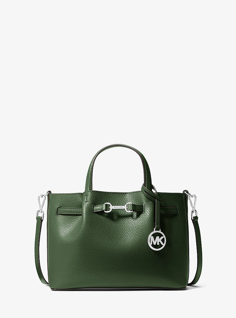 Carson Small Pebbled Leather Satchel Amazon Green Amazon Green