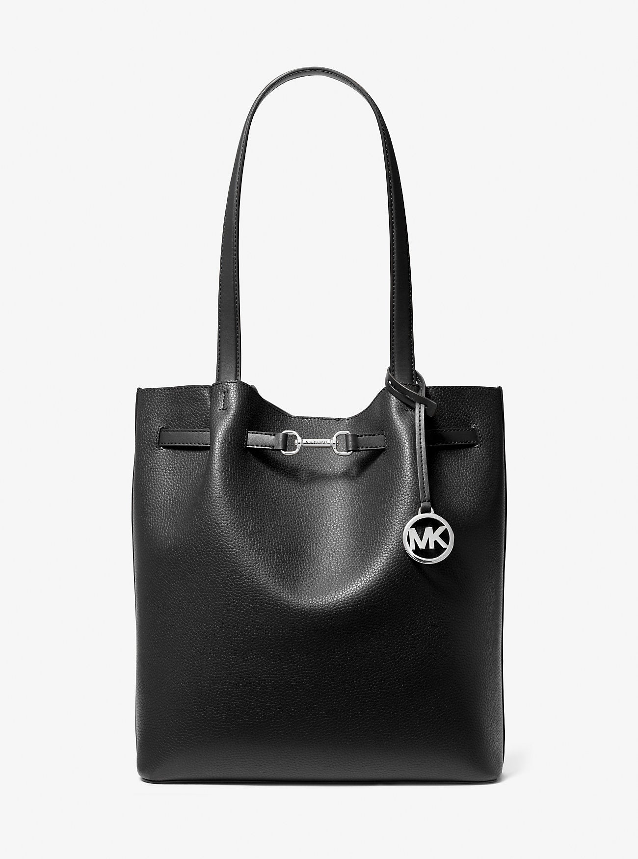 Carson Large Pebbled Leather Tote Bag Black Black