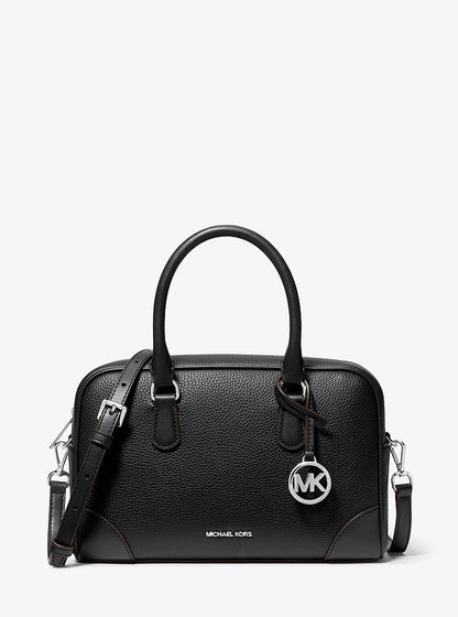 Thompson Medium Pebbled Leather Satchel Black Black