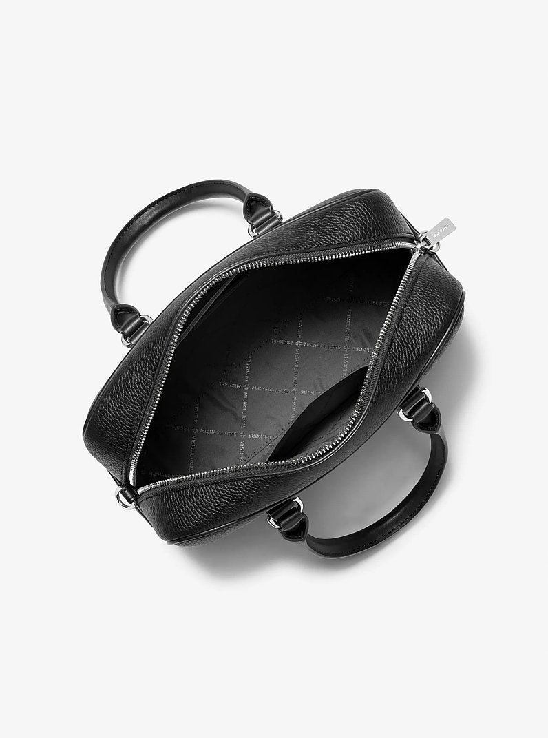 Thompson Medium Pebbled Leather Satchel Black Black