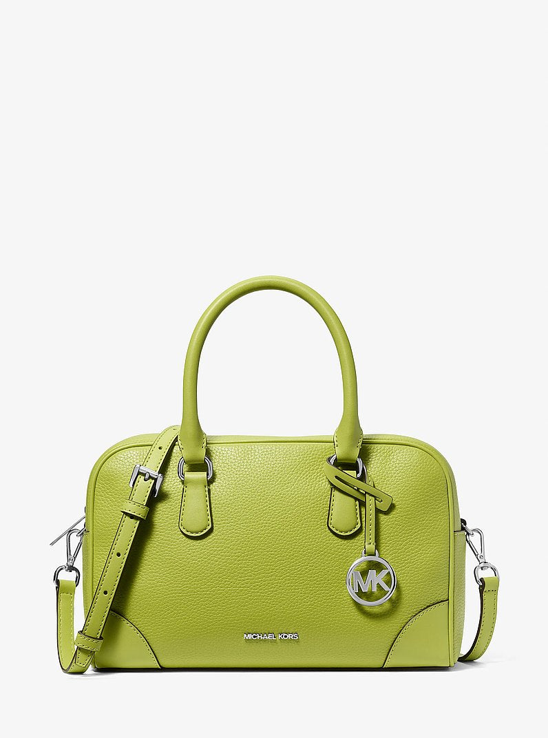 Thompson Medium Pebbled Leather Satchel Lime Lime