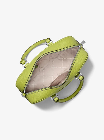 Thompson Medium Pebbled Leather Satchel Lime Lime