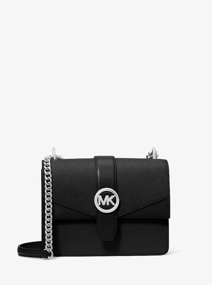 Greenwich Small Saffiano Leather Crossbody Bag Black Black
