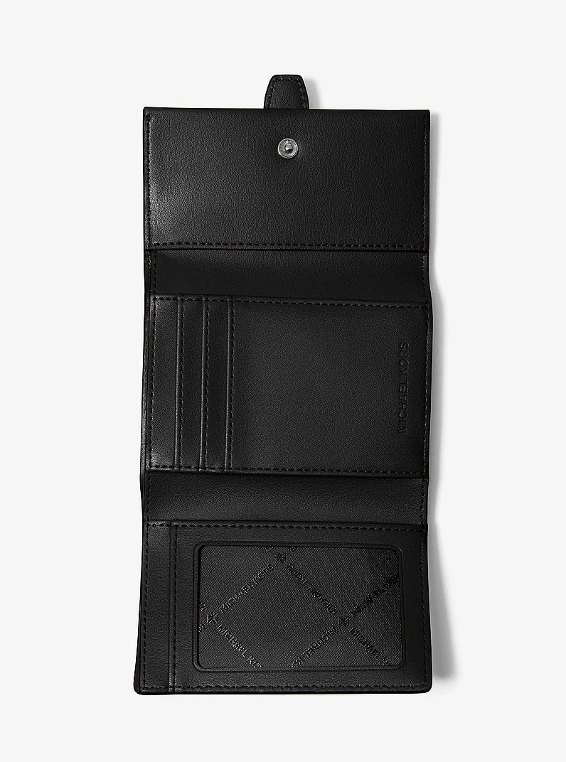 Greenwich Medium Leather Trifold Wallet Black Black