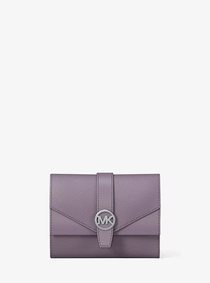 Greenwich Medium Leather Trifold Wallet Lilac Lilac