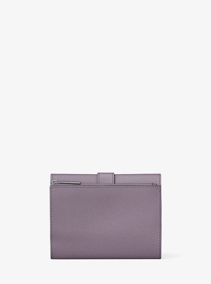 Greenwich Medium Leather Trifold Wallet Lilac Lilac
