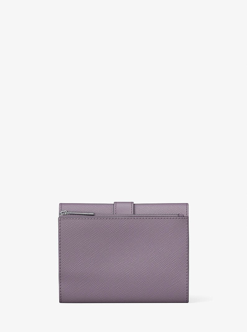 Greenwich Medium Leather Trifold Wallet Lilac Lilac