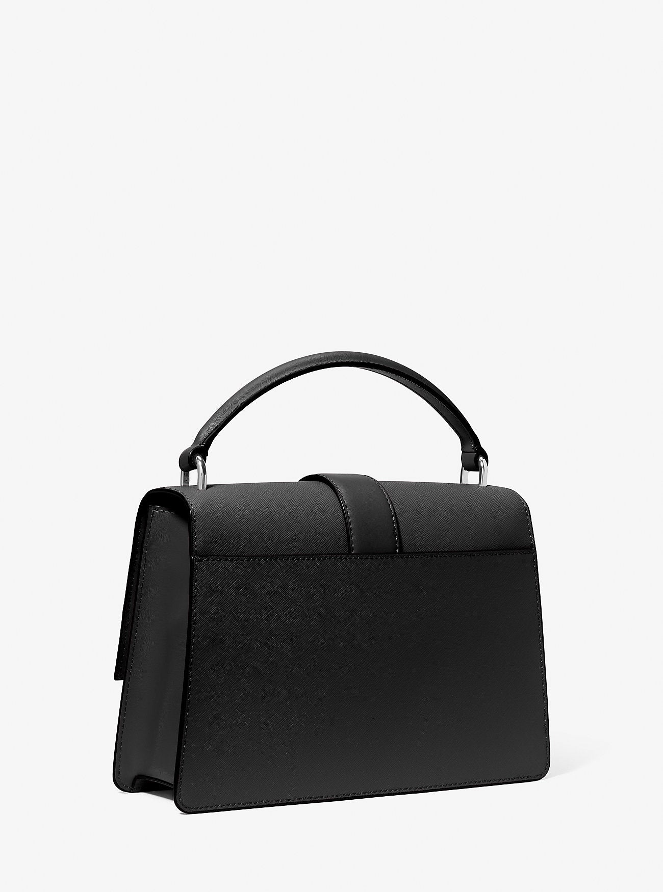 Greenwich Medium Saffiano Leather Satchel Black Black