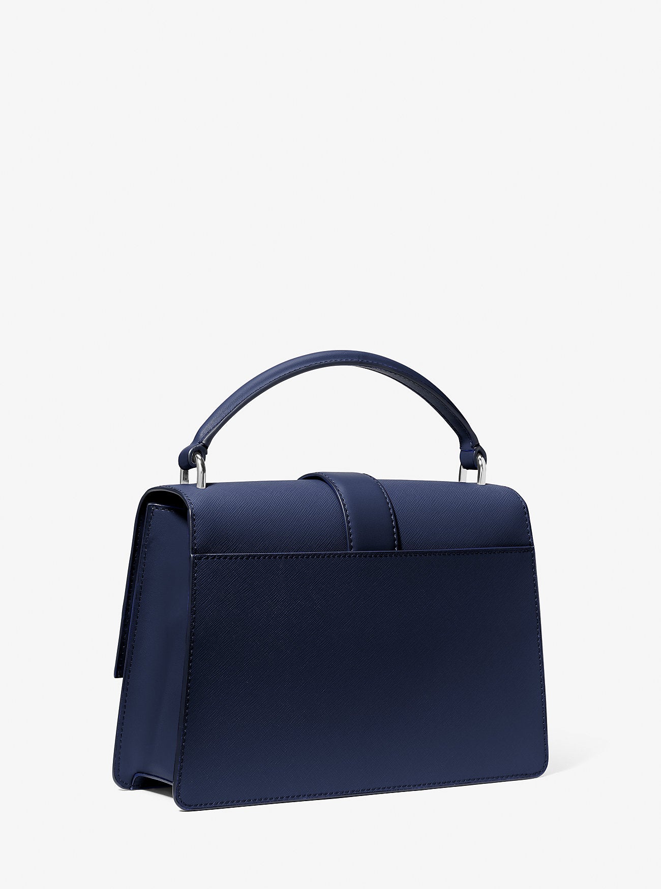 Greenwich Medium Saffiano Leather Satchel Navy Navy