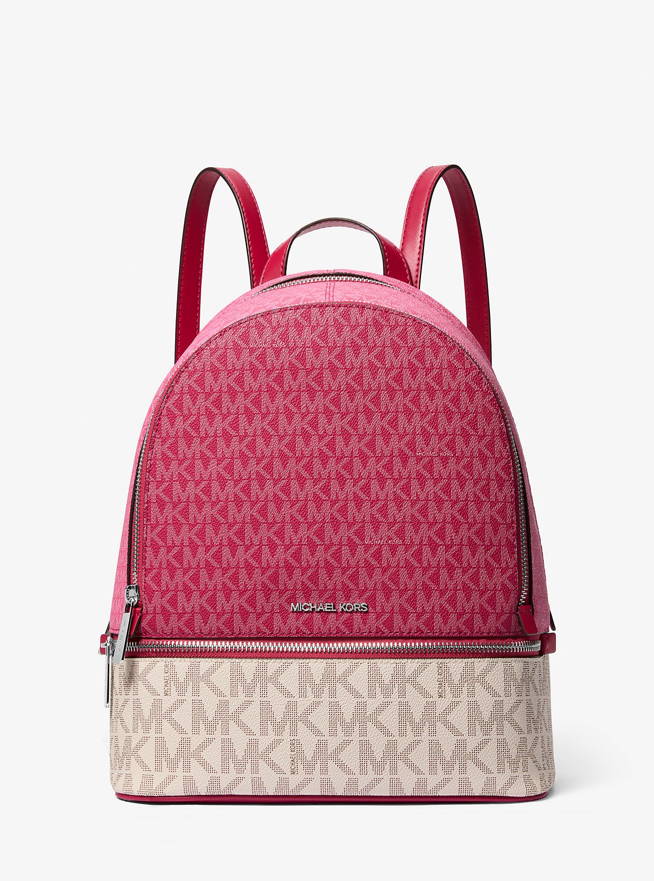 Rhea Medium Color-Block Signature Logo Backpack Dark Raspberry Multi Dark Raspberry Multi