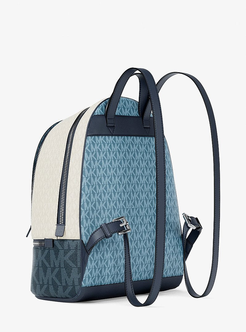 Rhea Medium Color-Block Signature Logo Backpack Denim Multi Denim Multi