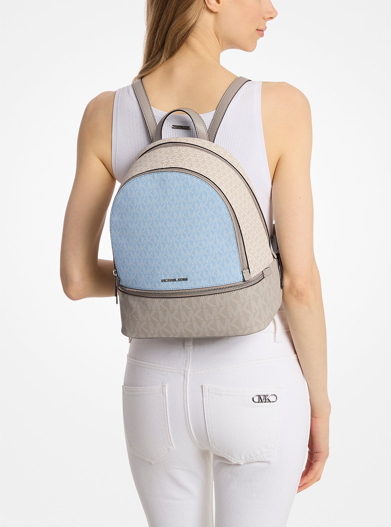 Rhea Medium Color-Block Signature Logo Backpack Lt Sky Mlt Lt Sky Mlt