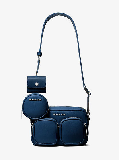 Jet Set Leather Medium Crossbody Bag with Case for Apple Airpods Pro® Navy Navy