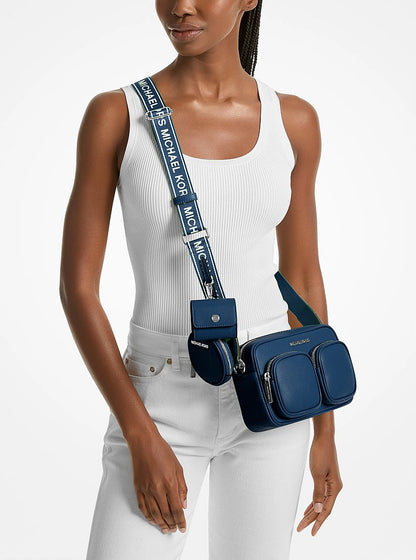 Jet Set Leather Medium Crossbody Bag with Case for Apple Airpods Pro® Navy Navy