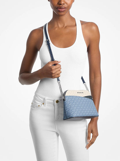 Jet Set Travel Color-Block Signature Logo Crossbody Bag Denim Multi Denim Multi