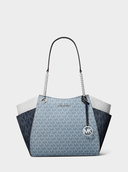 Jet Set Large Color-Block Signature Logo Shoulder Bag Admirl Multi Admirl Multi