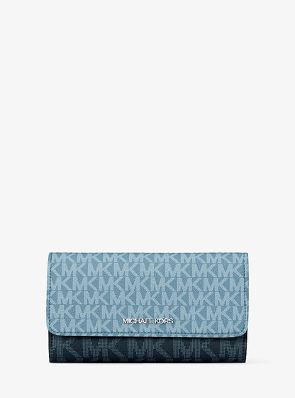 Jet Set Travel Signature Logo Tri-Fold Wallet Denim Multi Denim Multi