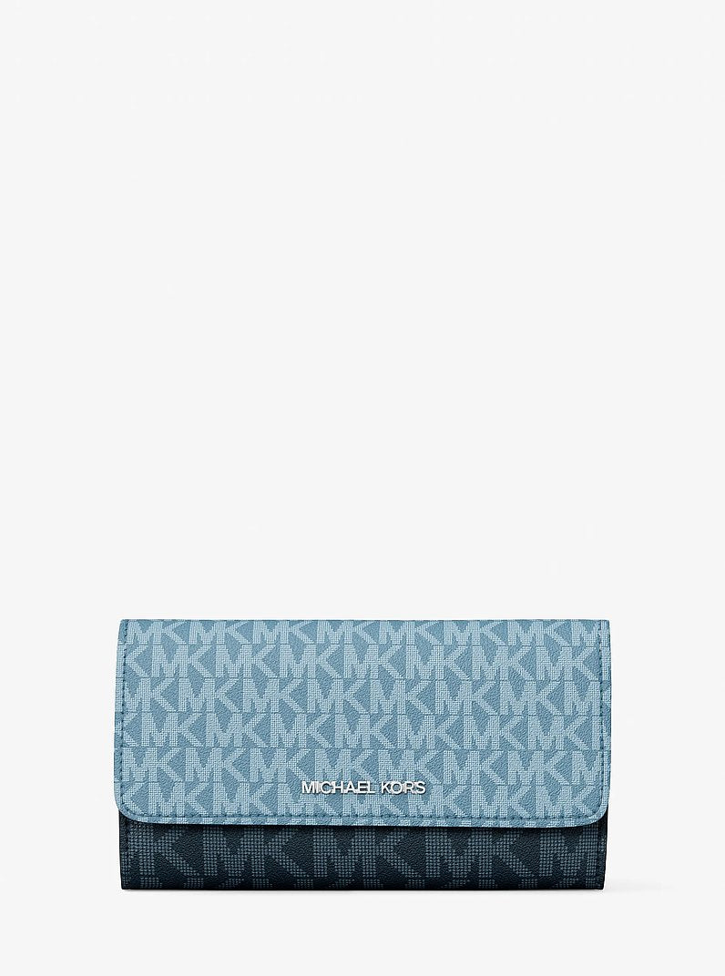 Jet Set Travel Signature Logo Tri-Fold Wallet Denim Multi Denim Multi