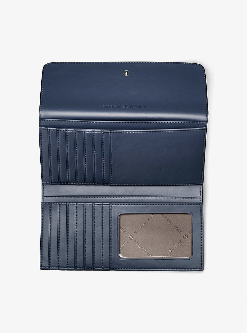 Jet Set Travel Signature Logo Tri-Fold Wallet Denim Multi Denim Multi