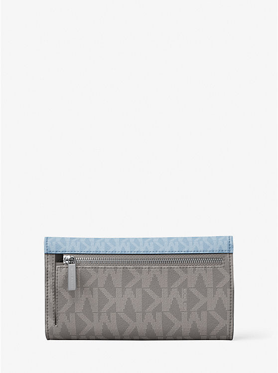 Jet Set Travel Signature Logo Tri-Fold Wallet Lt Sky Mlt