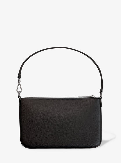 Jet Set Small Pebbled Leather Convertible Wristlet Black Black