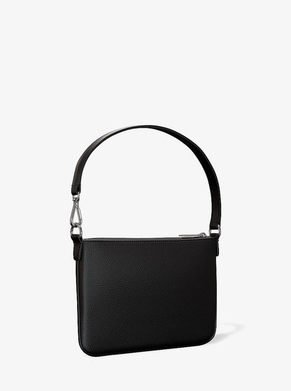 Jet Set Small Pebbled Leather Convertible Wristlet Black Black