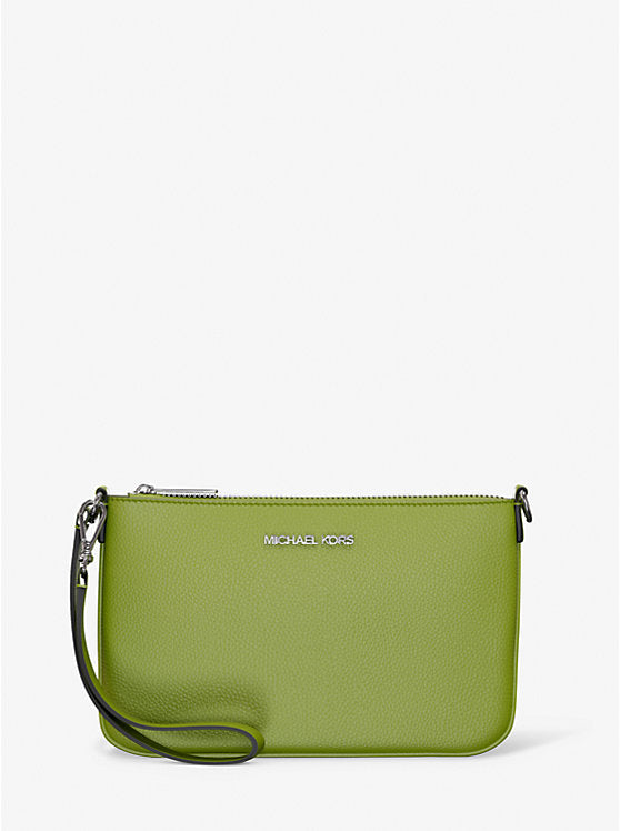 Micheal Kors Jet Set Small Pebbled Leather Convertible Wristlet Jungle