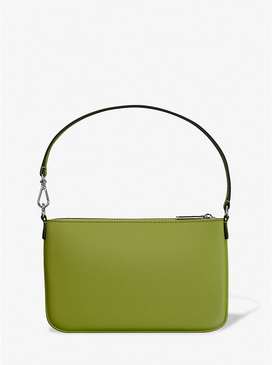 Jet Set Small Pebbled Leather Convertible Wristlet Jungle