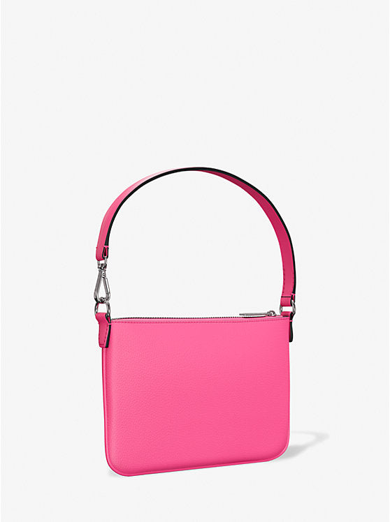 Jet Set Small Pebbled Leather Convertible Wristlet Dragonfruit